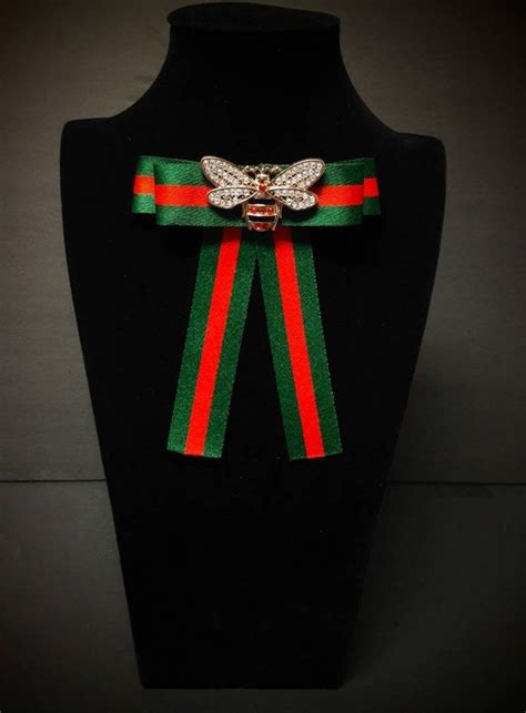 gucci brosche|gucci bow tie brooch.